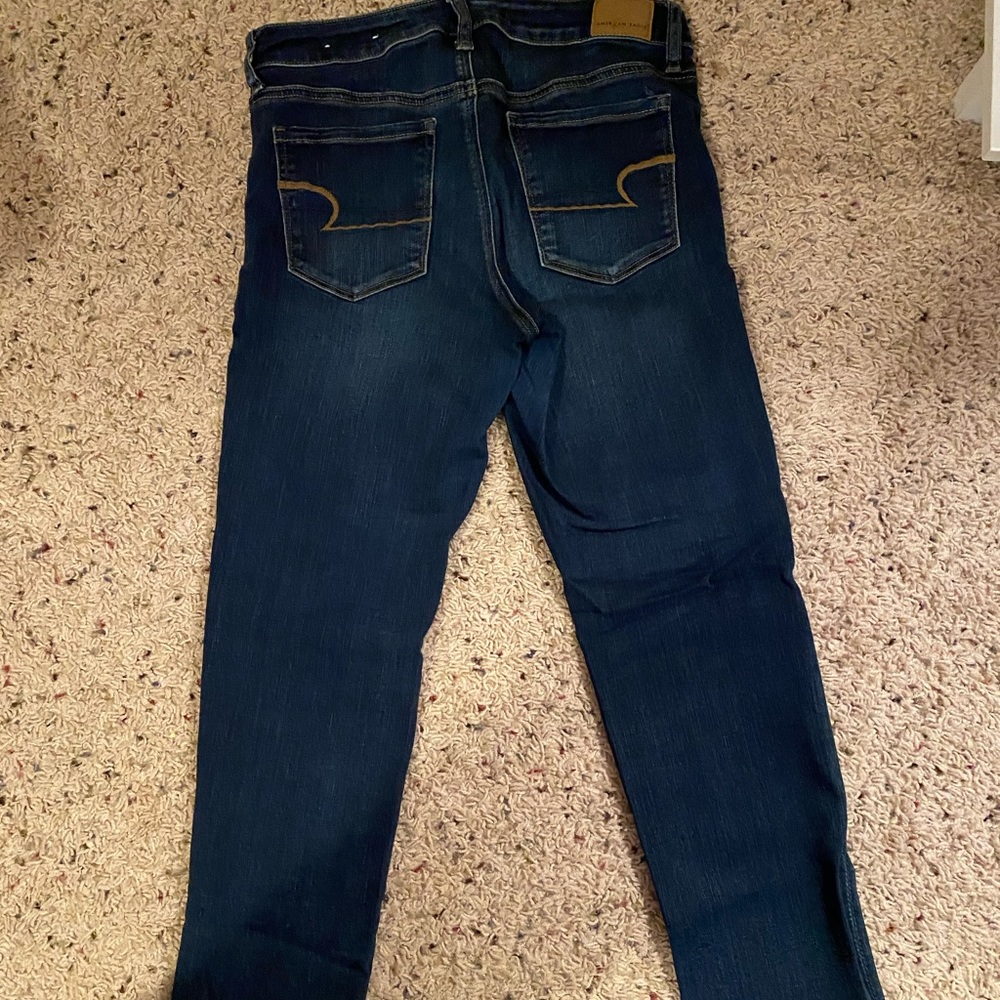 dark blue jeans